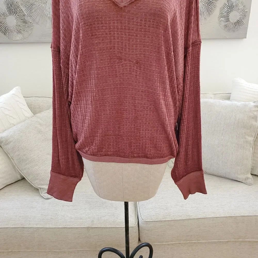 Free People South Side Thermal Top size Medium in Cinnamon Rust - Picture 4 of 11